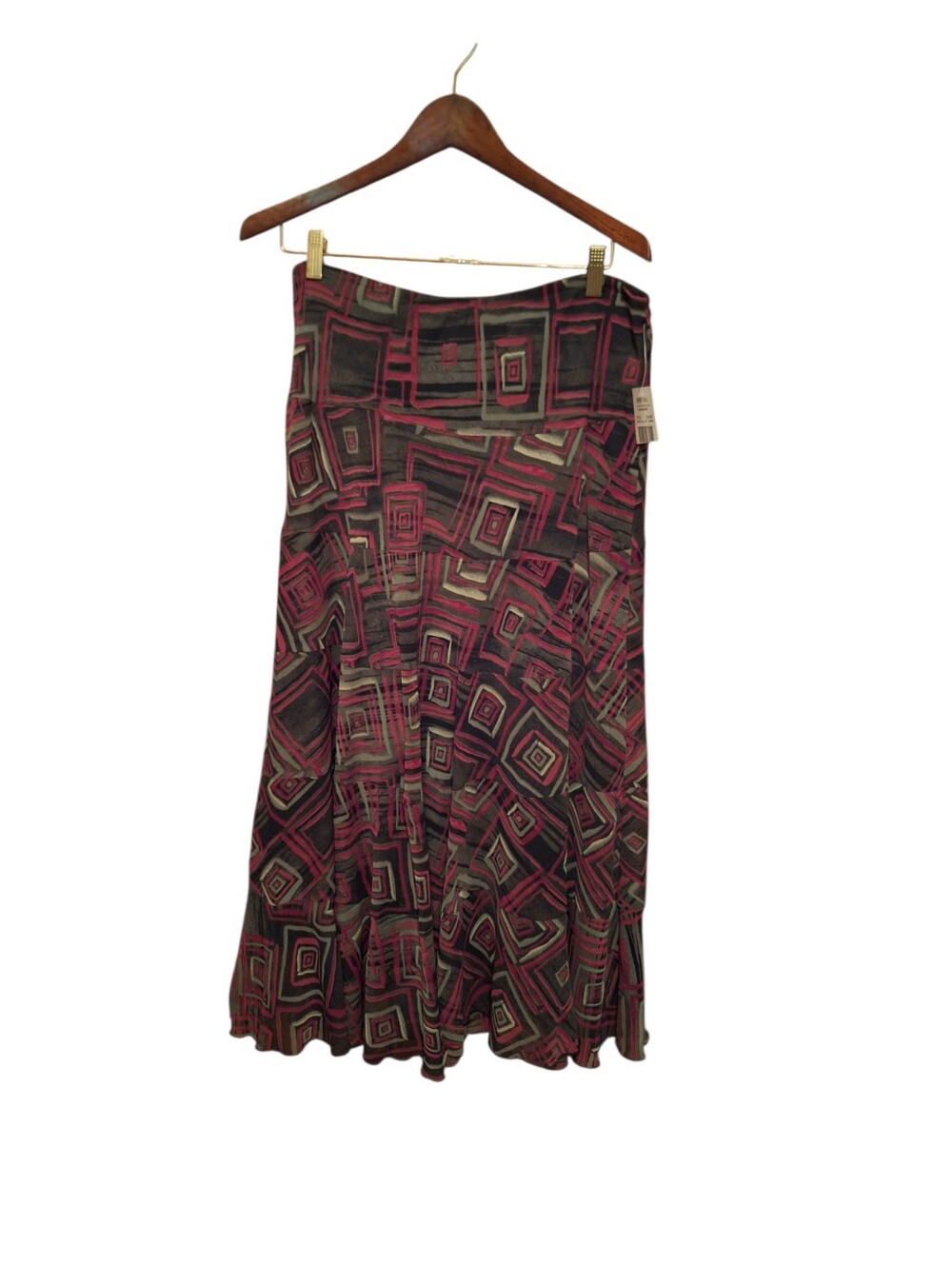 Ruby Rd Mozambique Maxi Skirt Ladies 8 NWT Geometric Pull on lightweight Fairy
